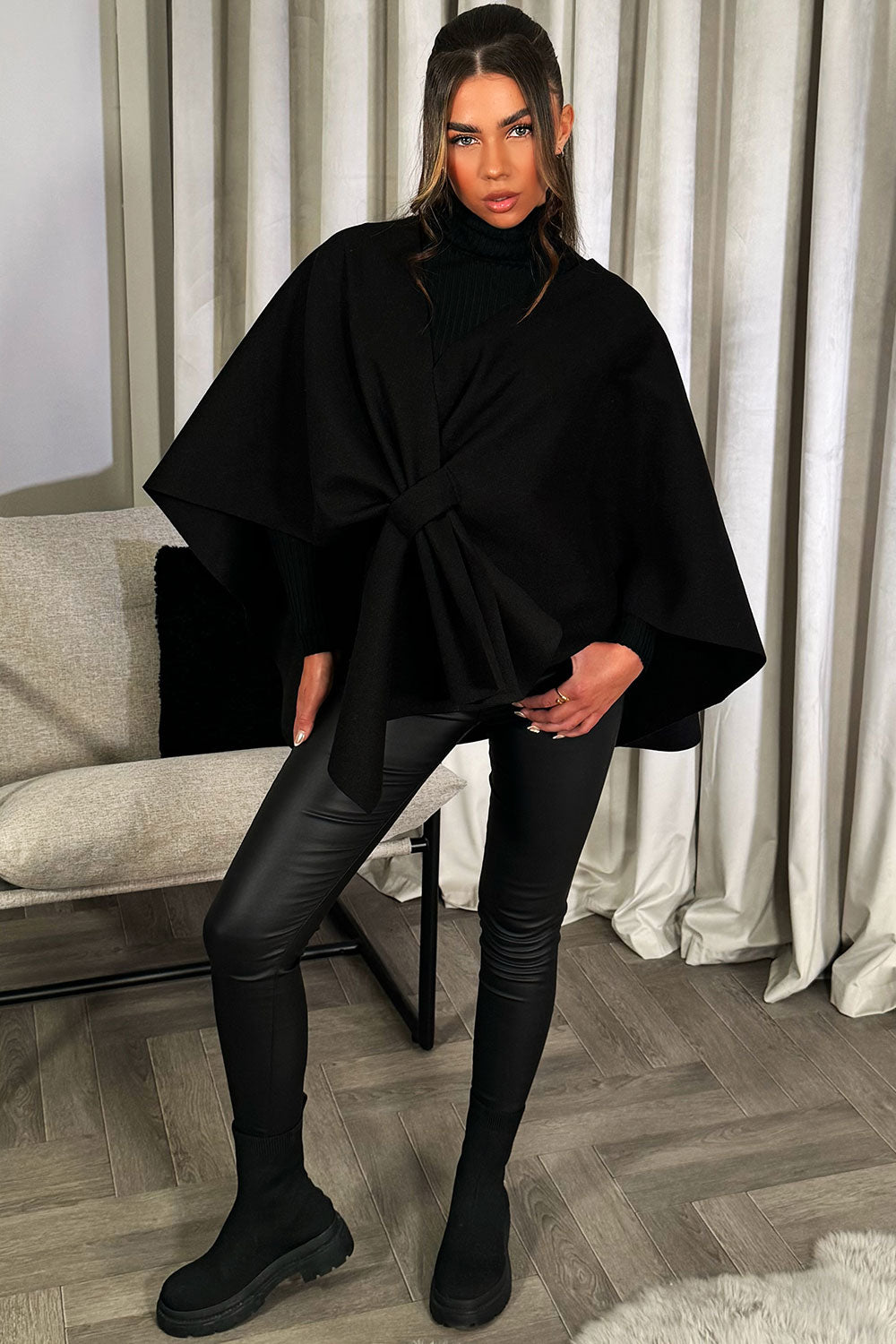cape with bow womens styledup poncho