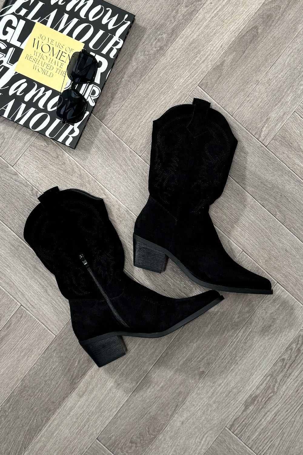 womens calf boots cowboy western style