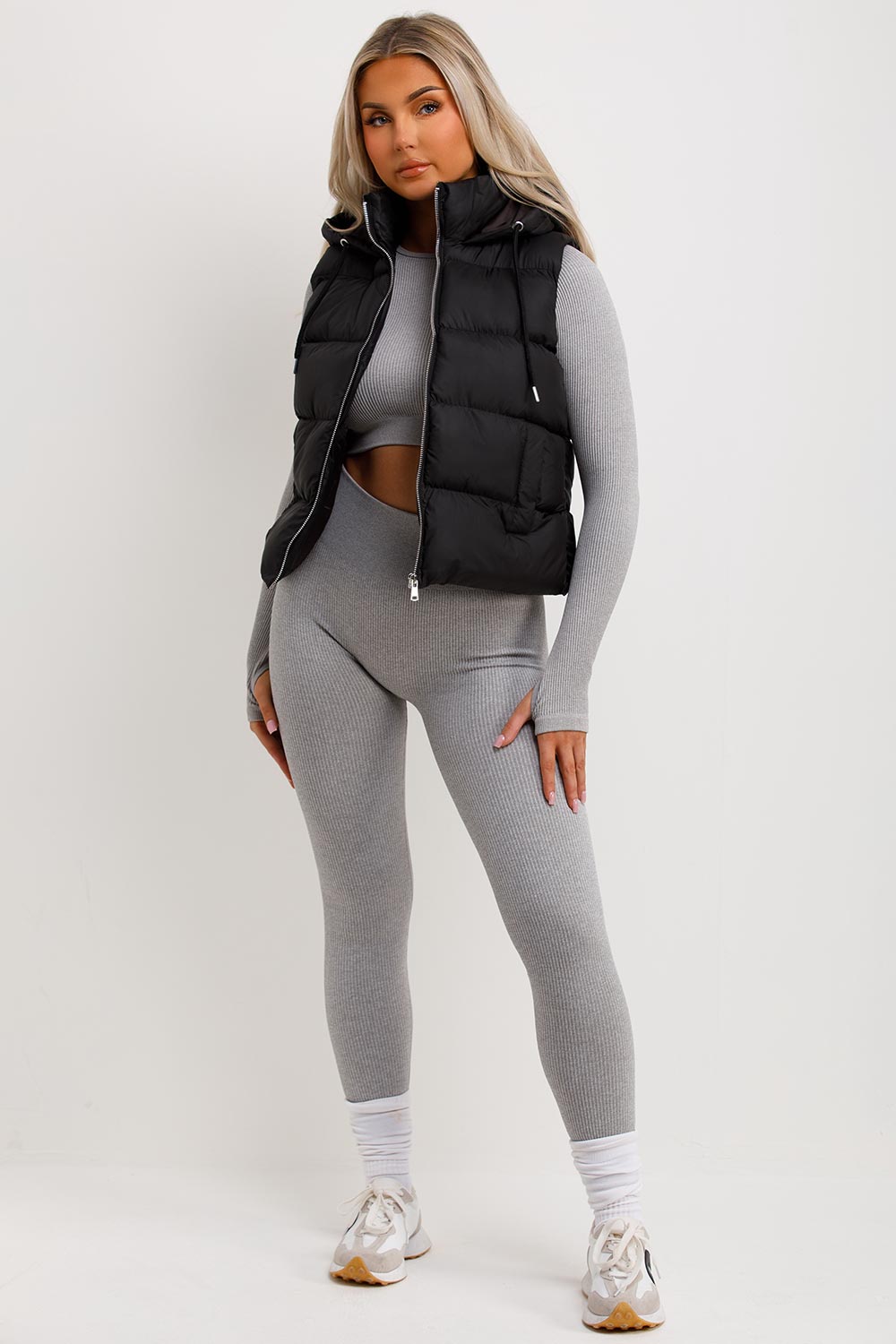 womens padded puffer gilet