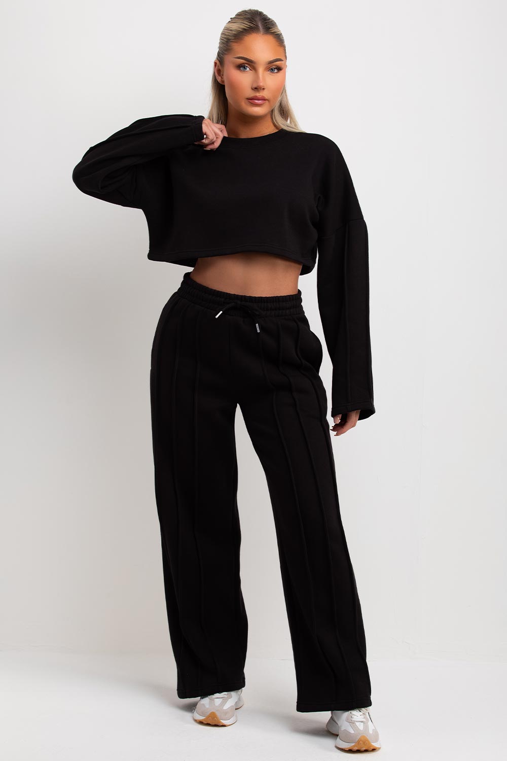 seam detail joggers and tracksuit co ord set