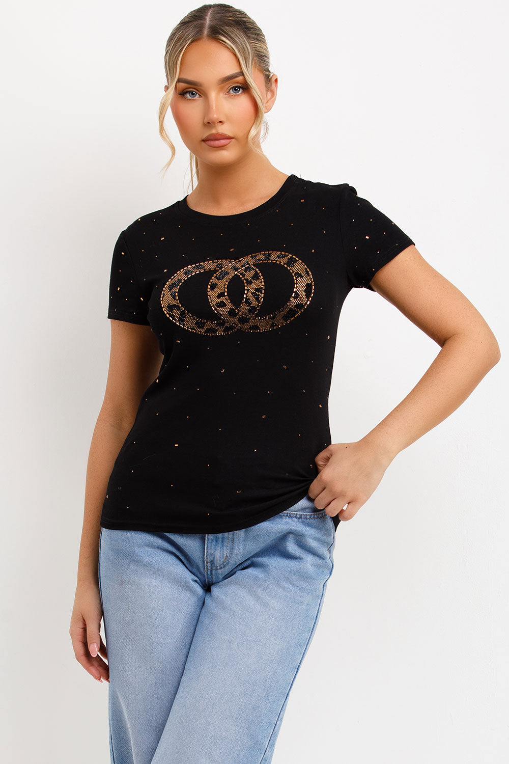 diamnate ring t shirt in black