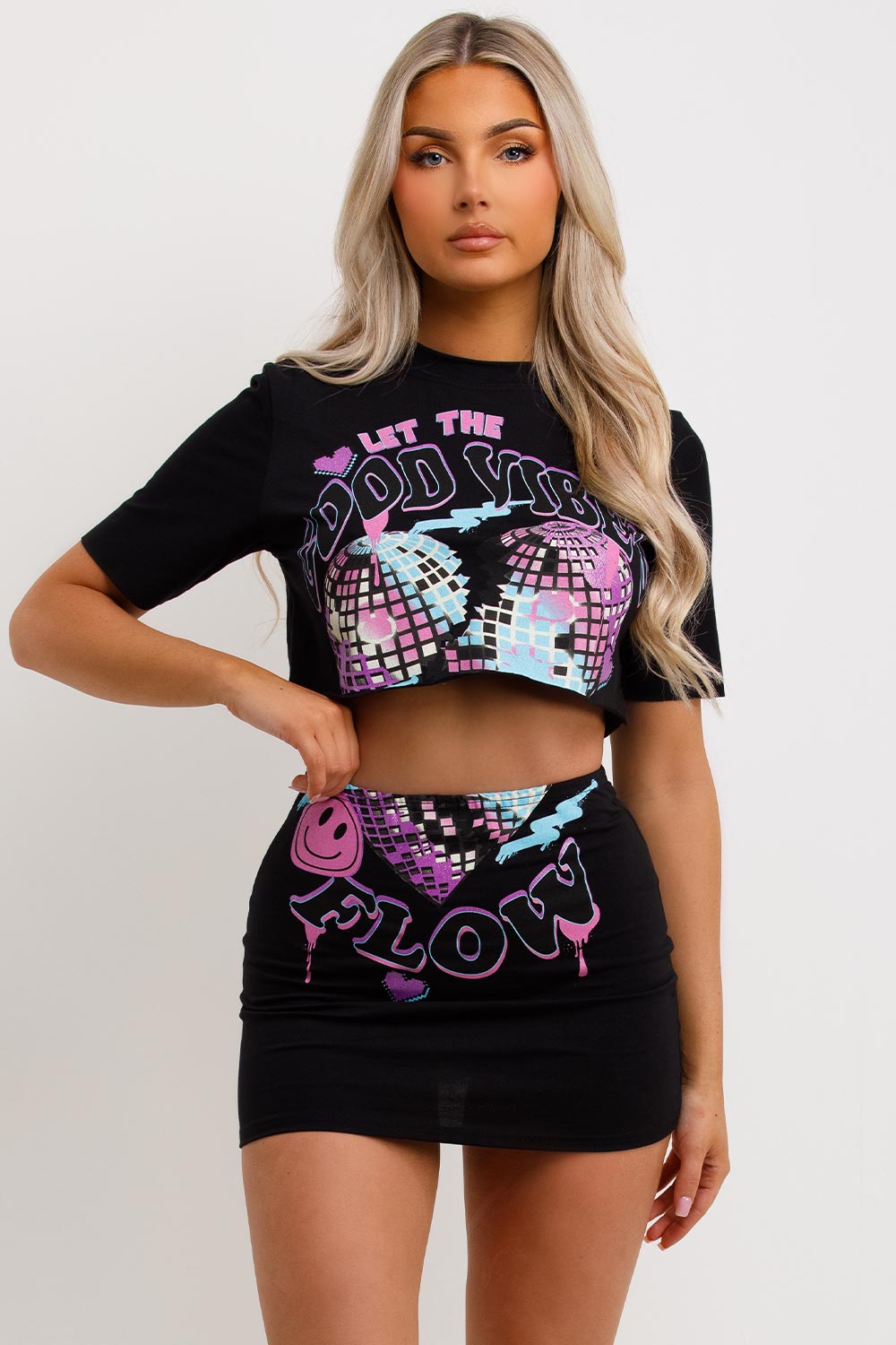 skirt and top co ord set festival rave co ord