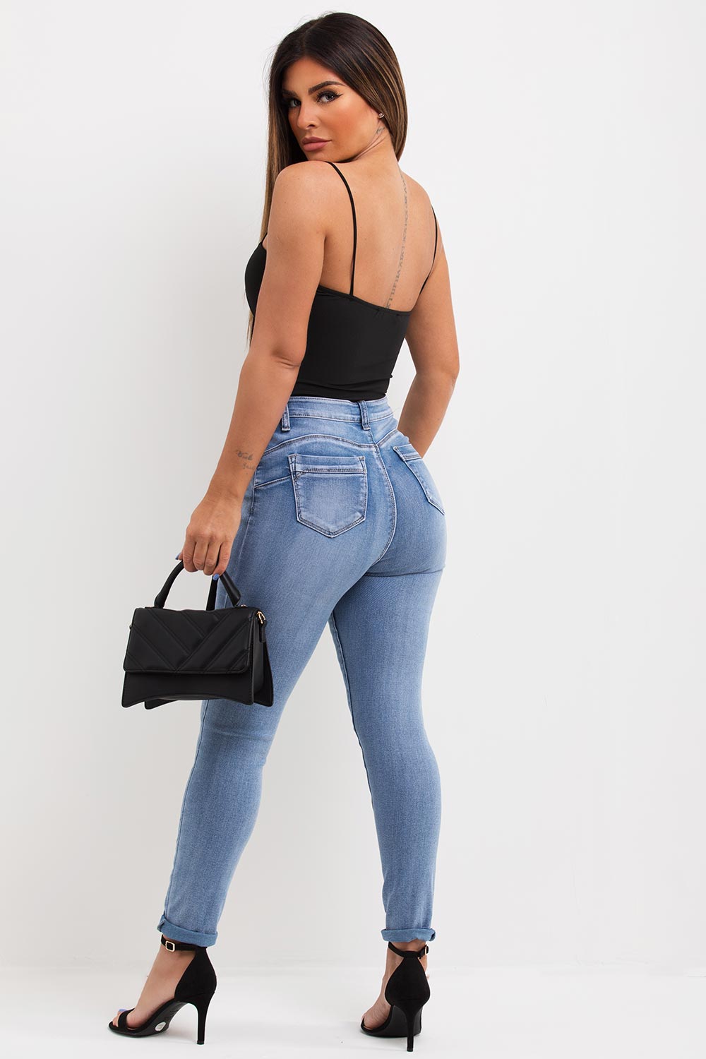 black occasion top with drape detail