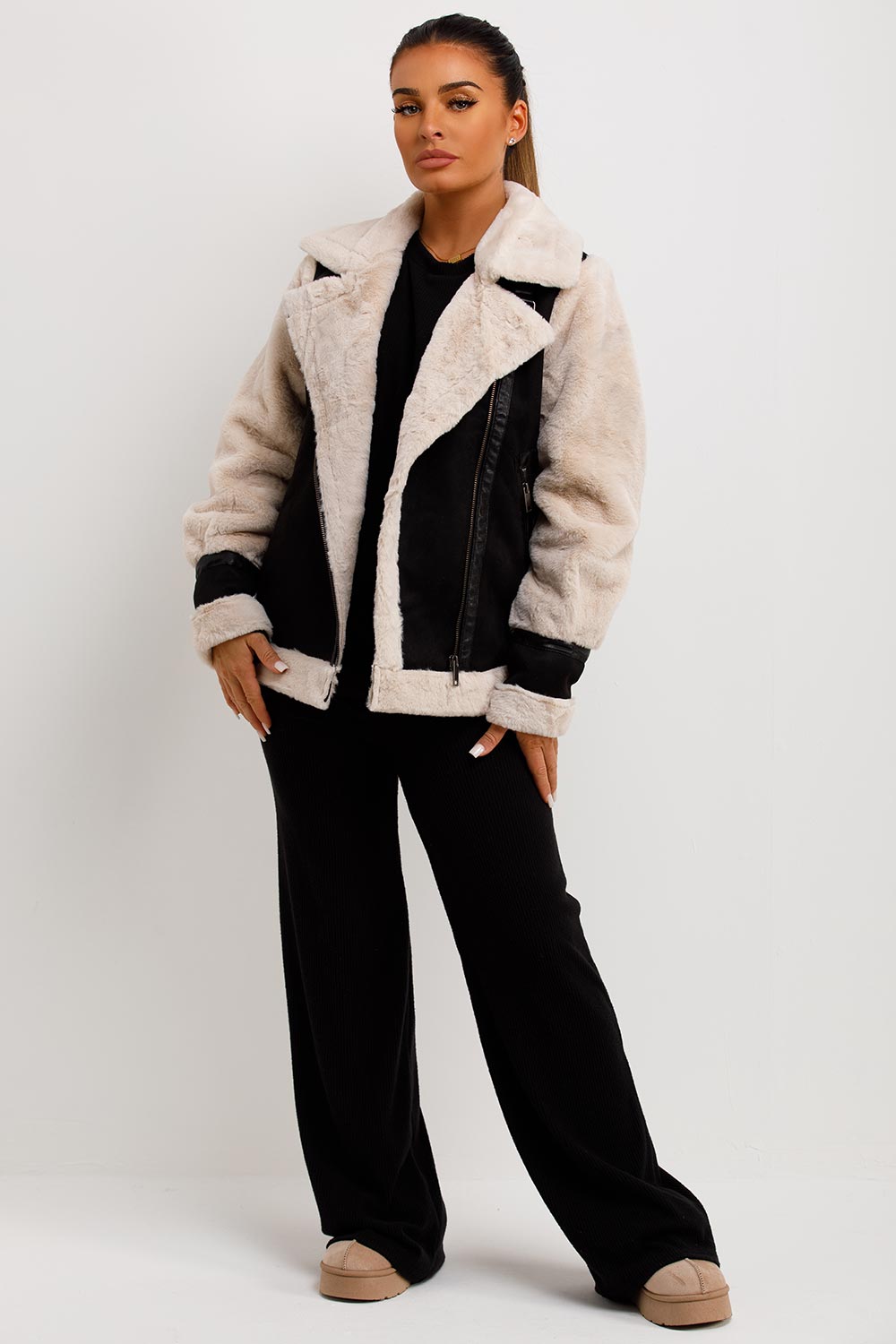 womens zara aviator jacket