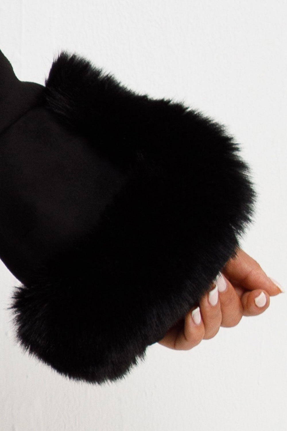 faux fur hood faux fur cuff jacket