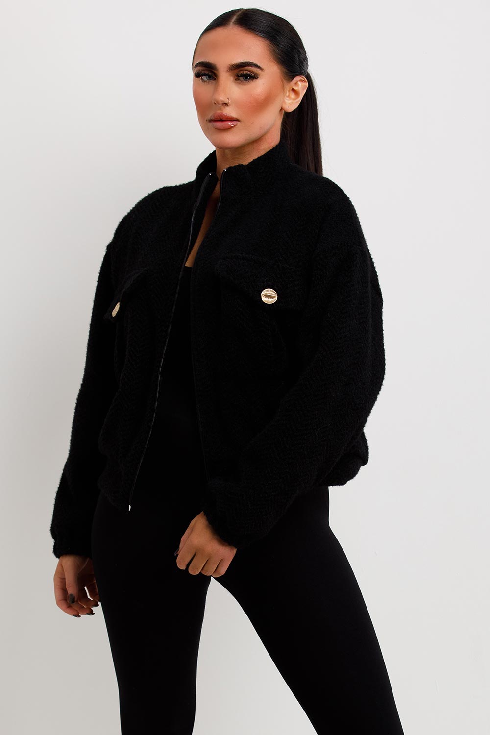 womens bomber jacket aviator style