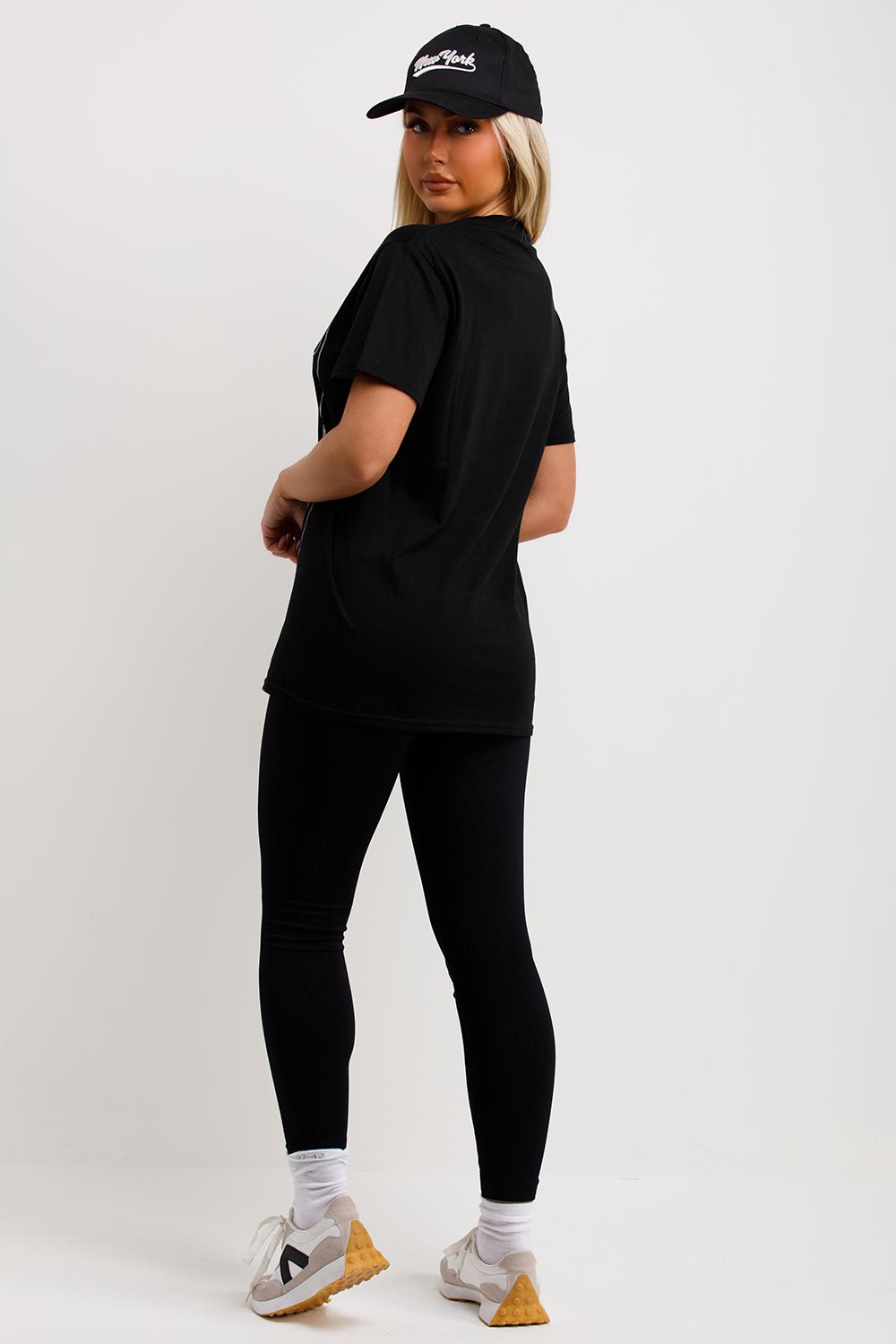 womens la mode graphic black t shirt