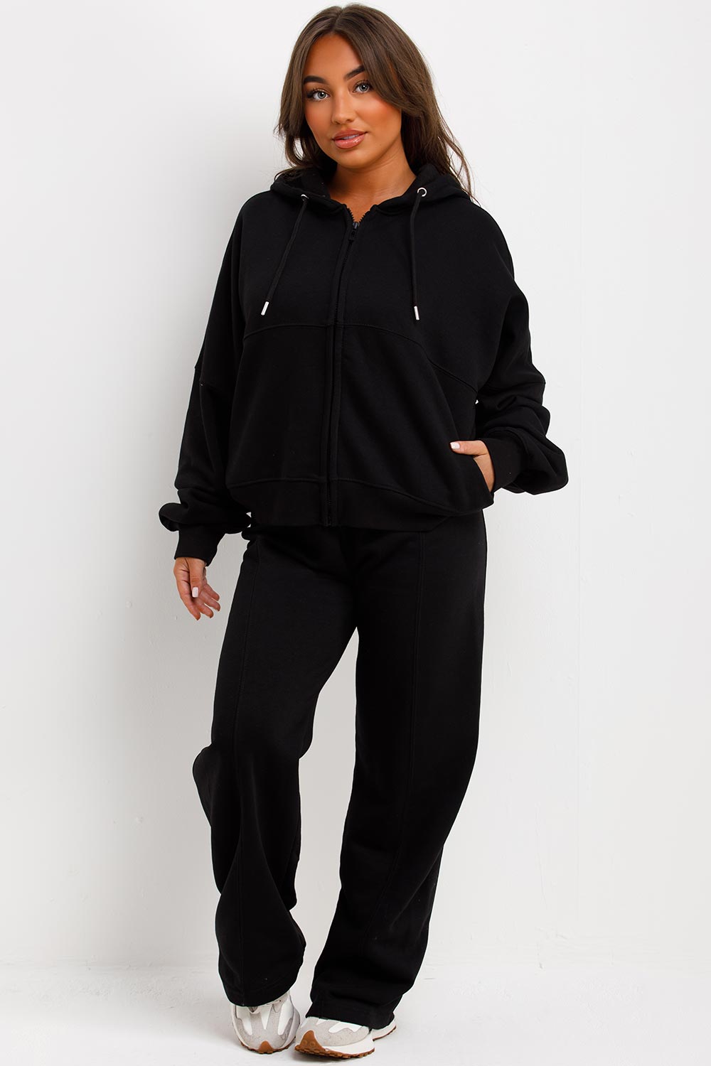 adanola womens hoodie and wide leg joggers tracksuit airport outfit loungewear set
