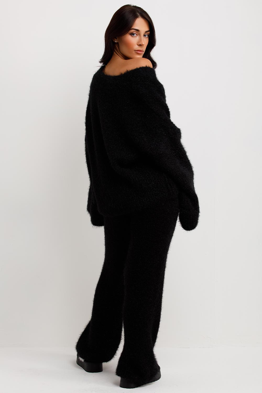 womens oversized cardigan and trousers co ord set