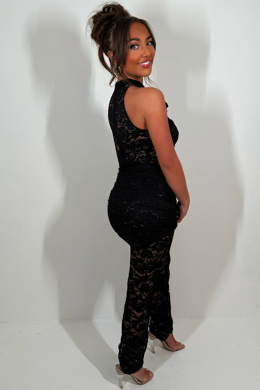 lace jumpsuit going out occasion outfit black