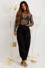 diamante rhinestone bodysuit top going out christmas party outfit