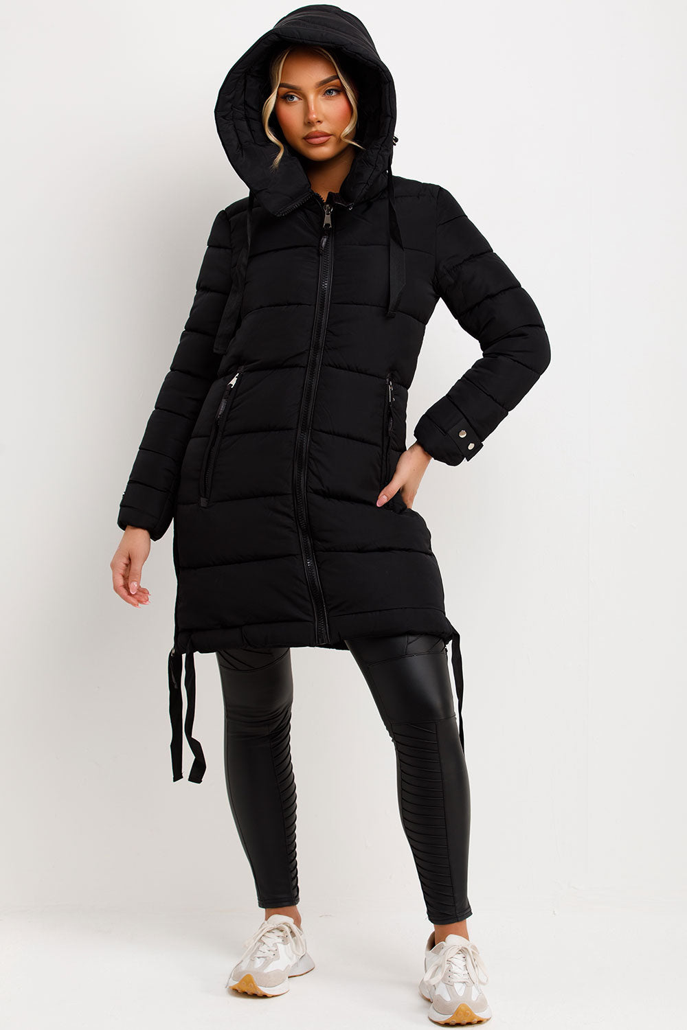 longline puffer coat womens