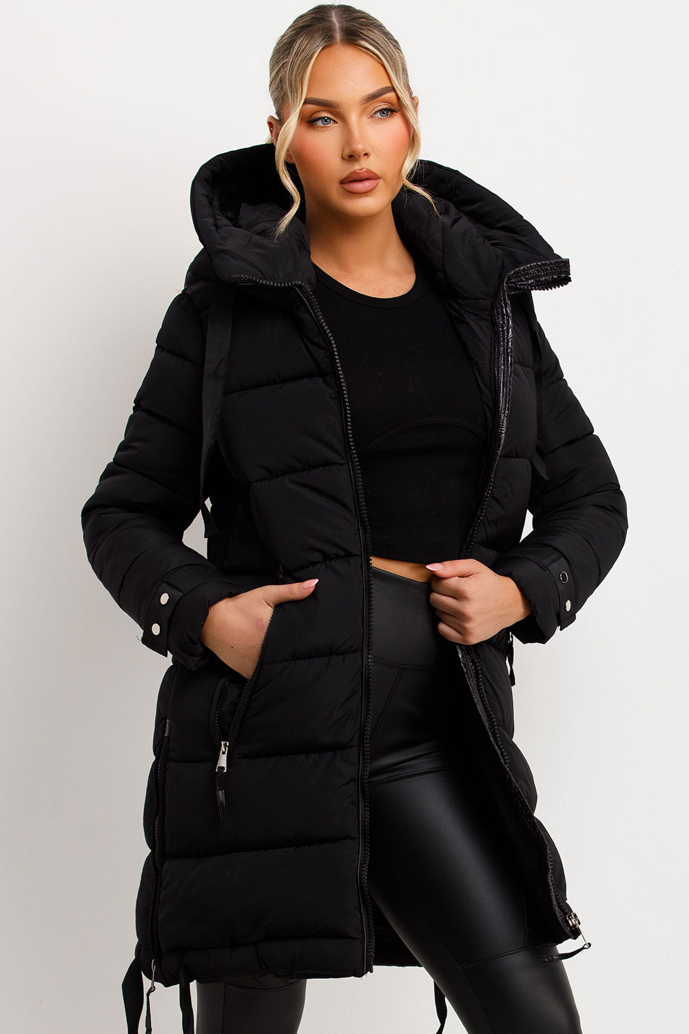 puffer coat with hood for winter sale uk