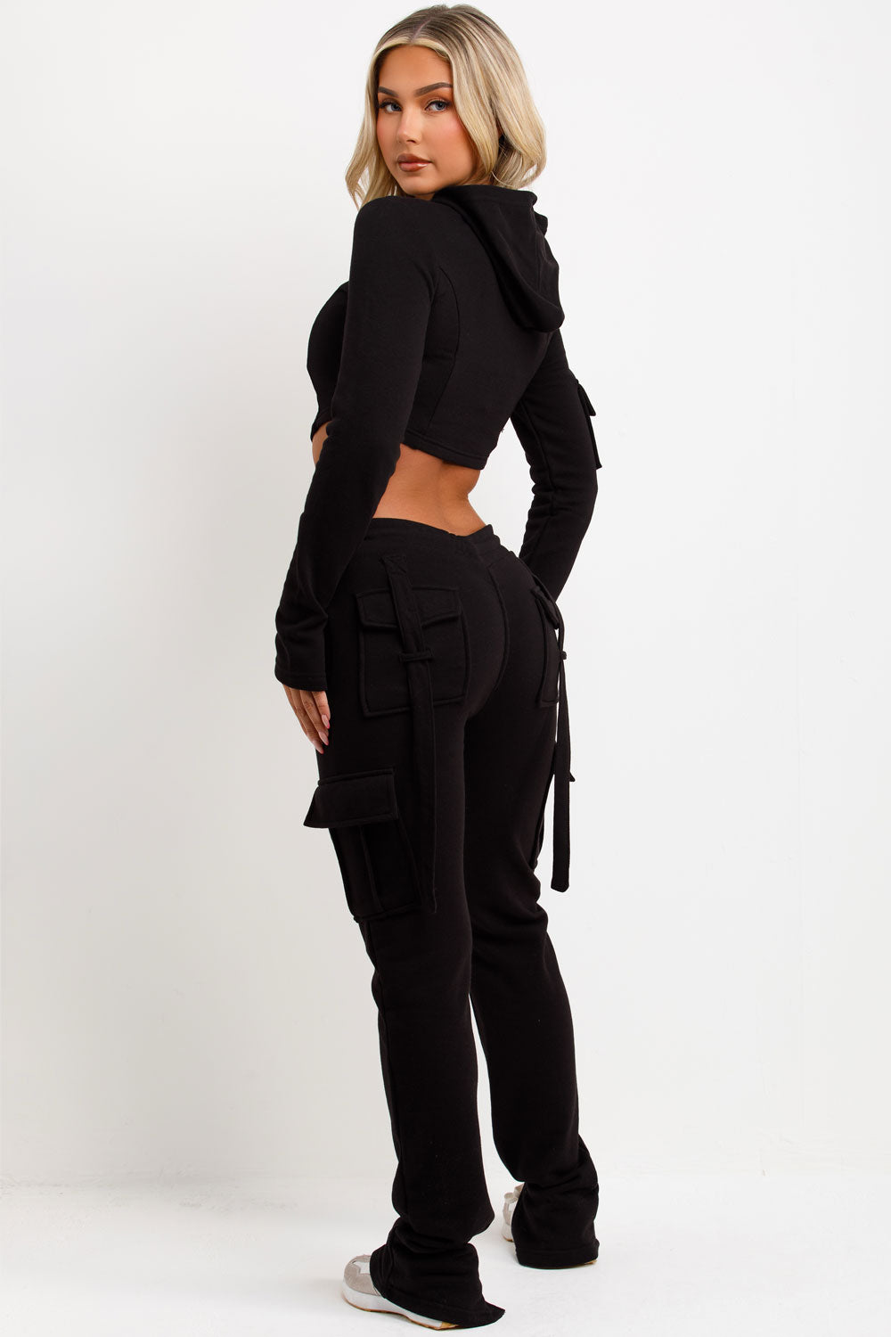 bad society club joggers and crop corset hoodie tracksuit co ord set womens airport outfit