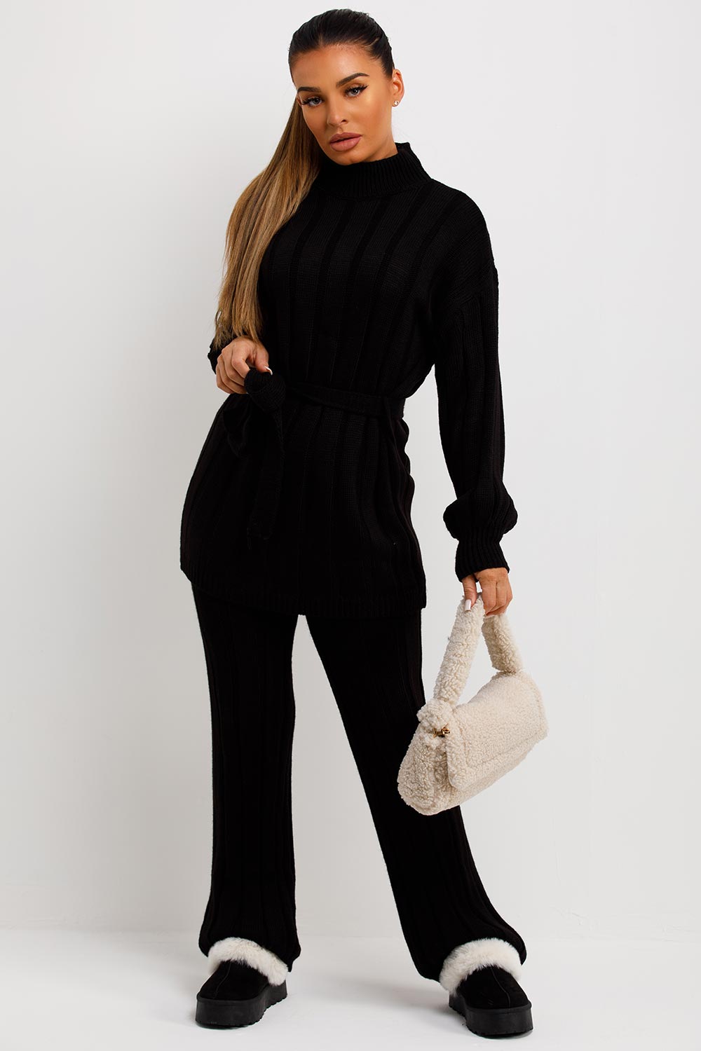 womens knitted loungewear set
