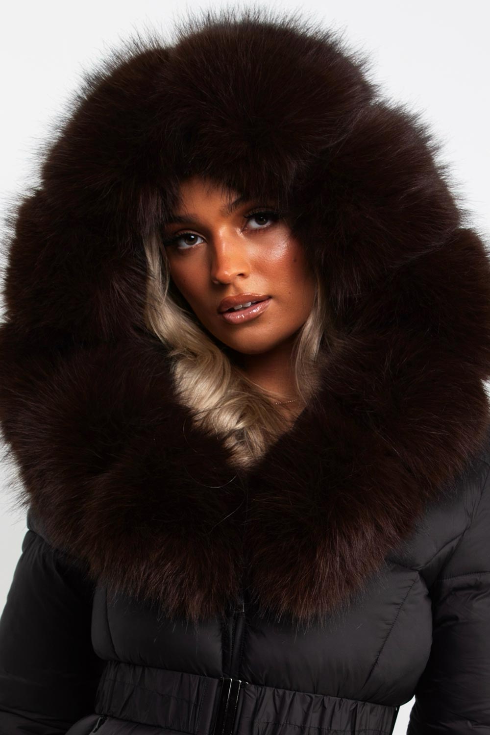 women's down jacket with fur hood styledup uk
