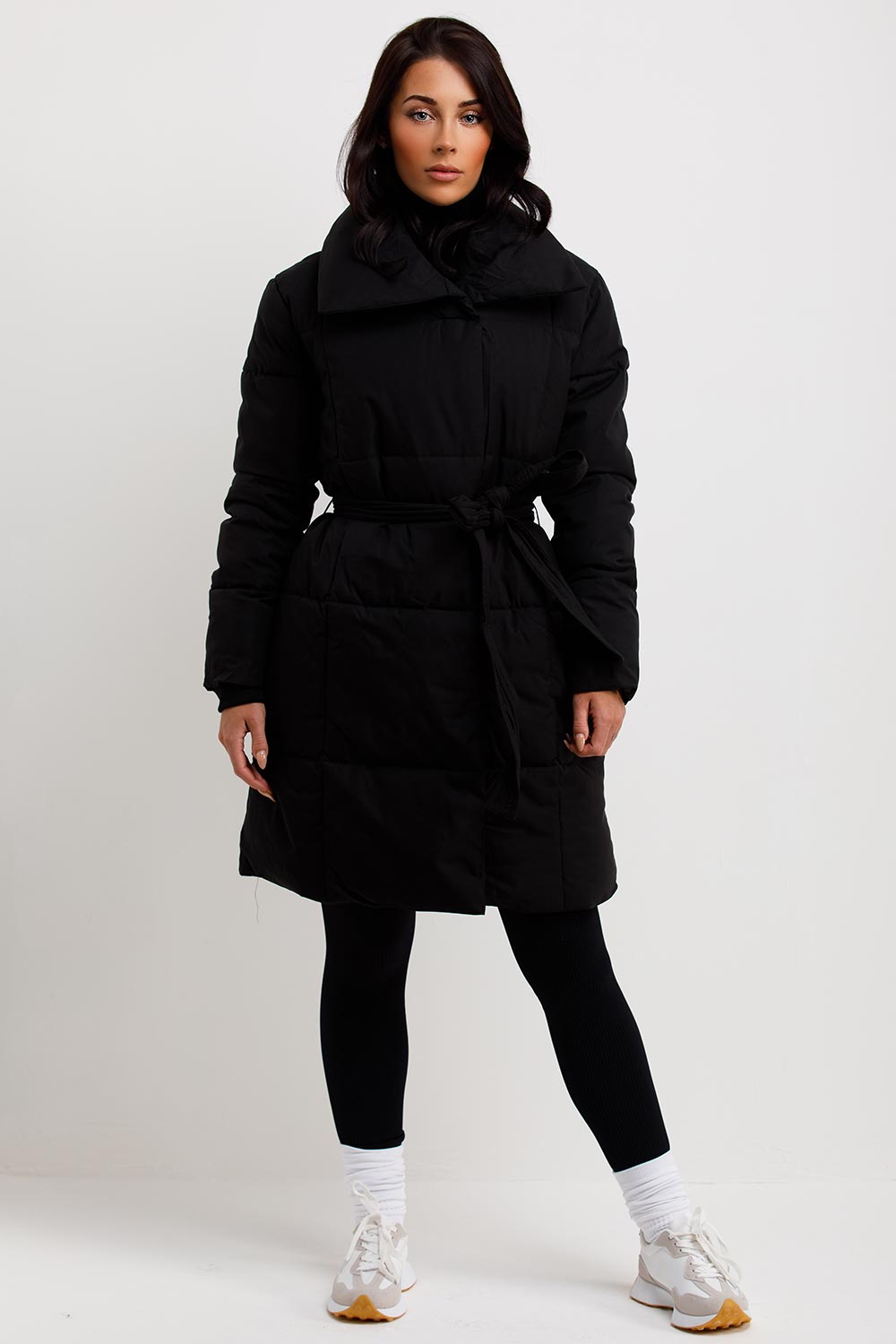 womens long duvet coat padded puffer style