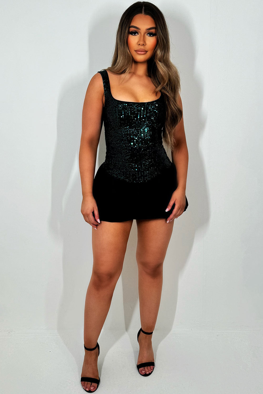 sequin sparkly glittery dress for christmas party styedup