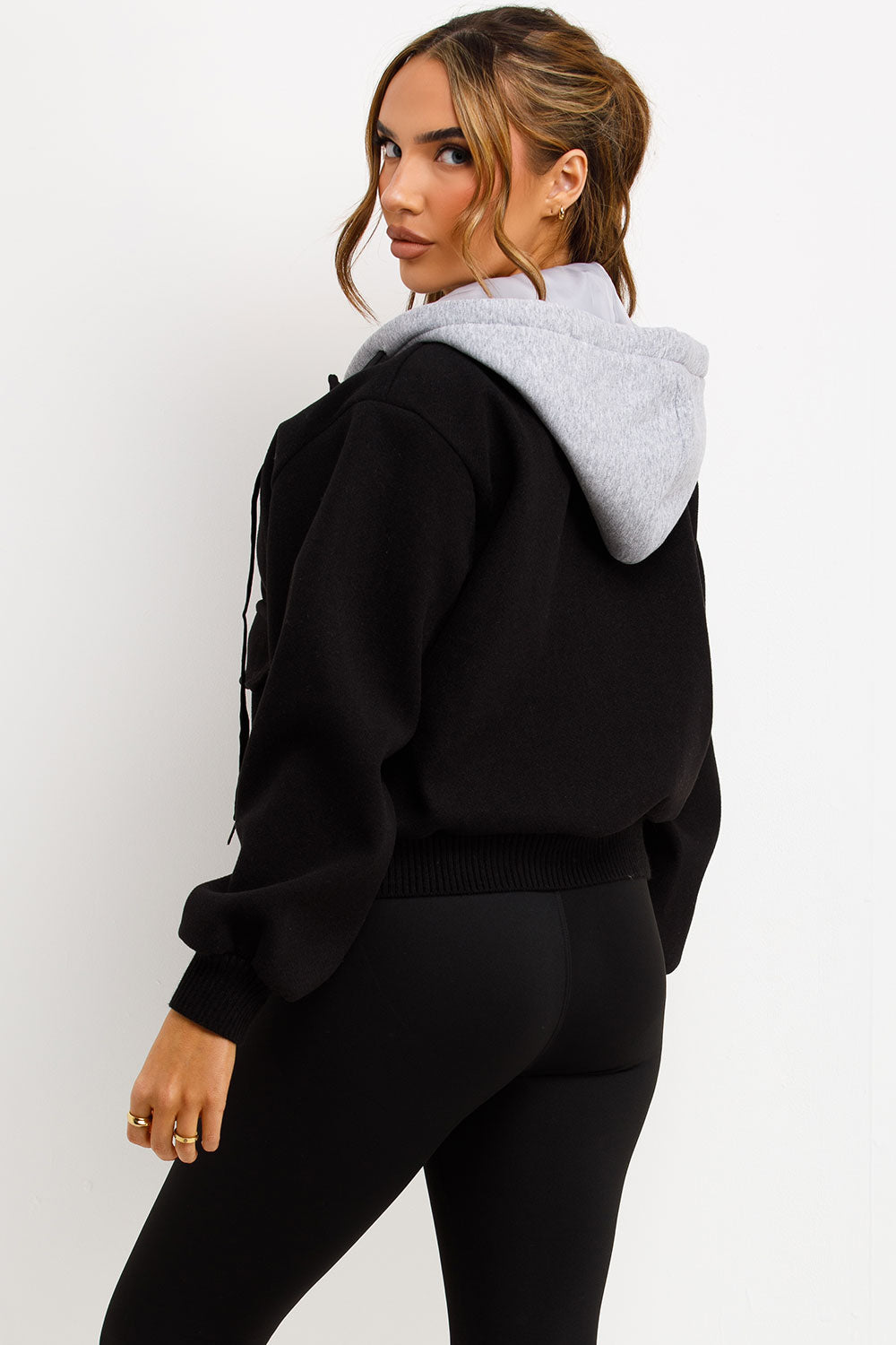 womens bomber baseball jacket with hood zara uk