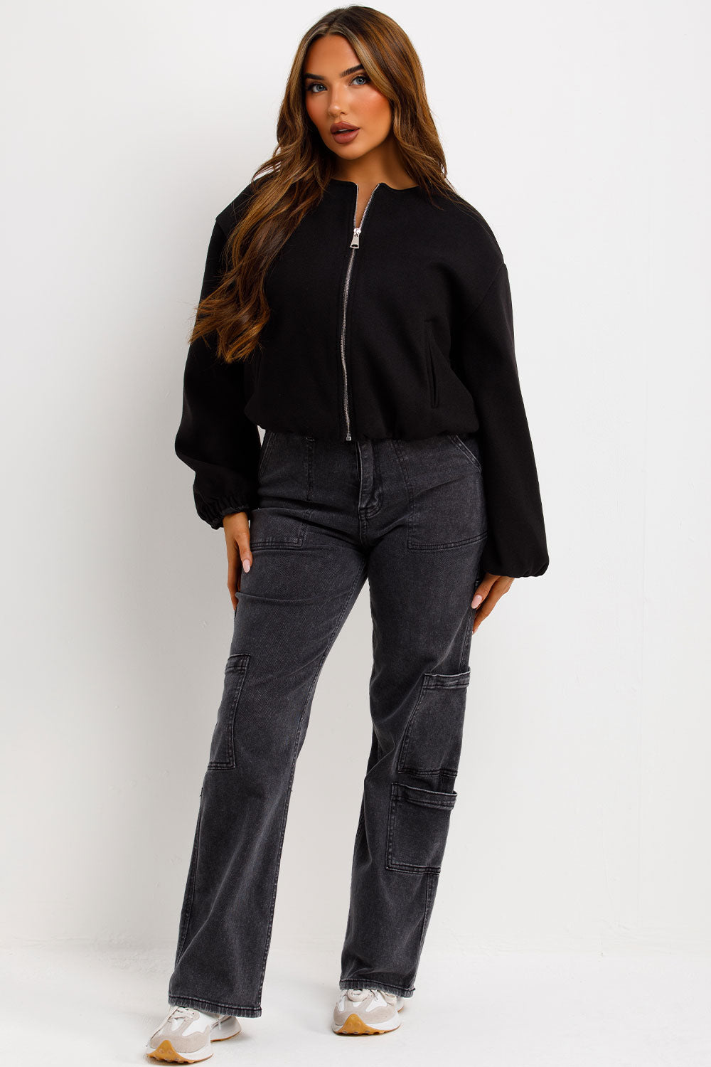 bomber jacket with elasticated hem and elasticated cuffs zara womens uk