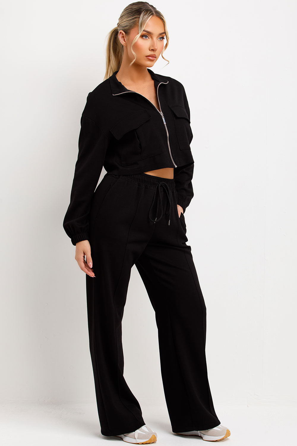 womens jogger trousers and zip sweatshirt loungewear tracksuit co ord set