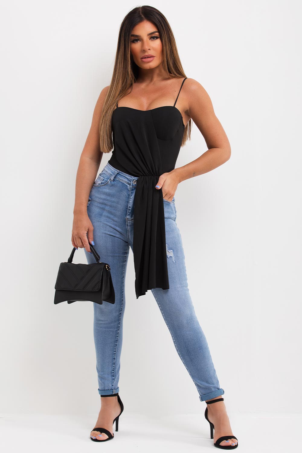 occasion top with drape detail uk