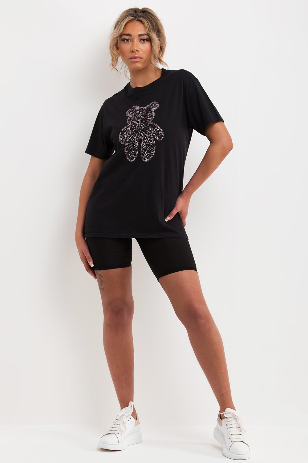 womens diamante teddy bear t shirt