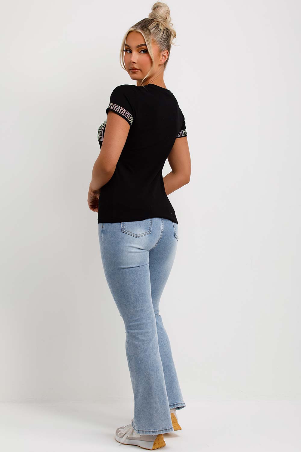 womens sparkly diamante co co slogan t shirt