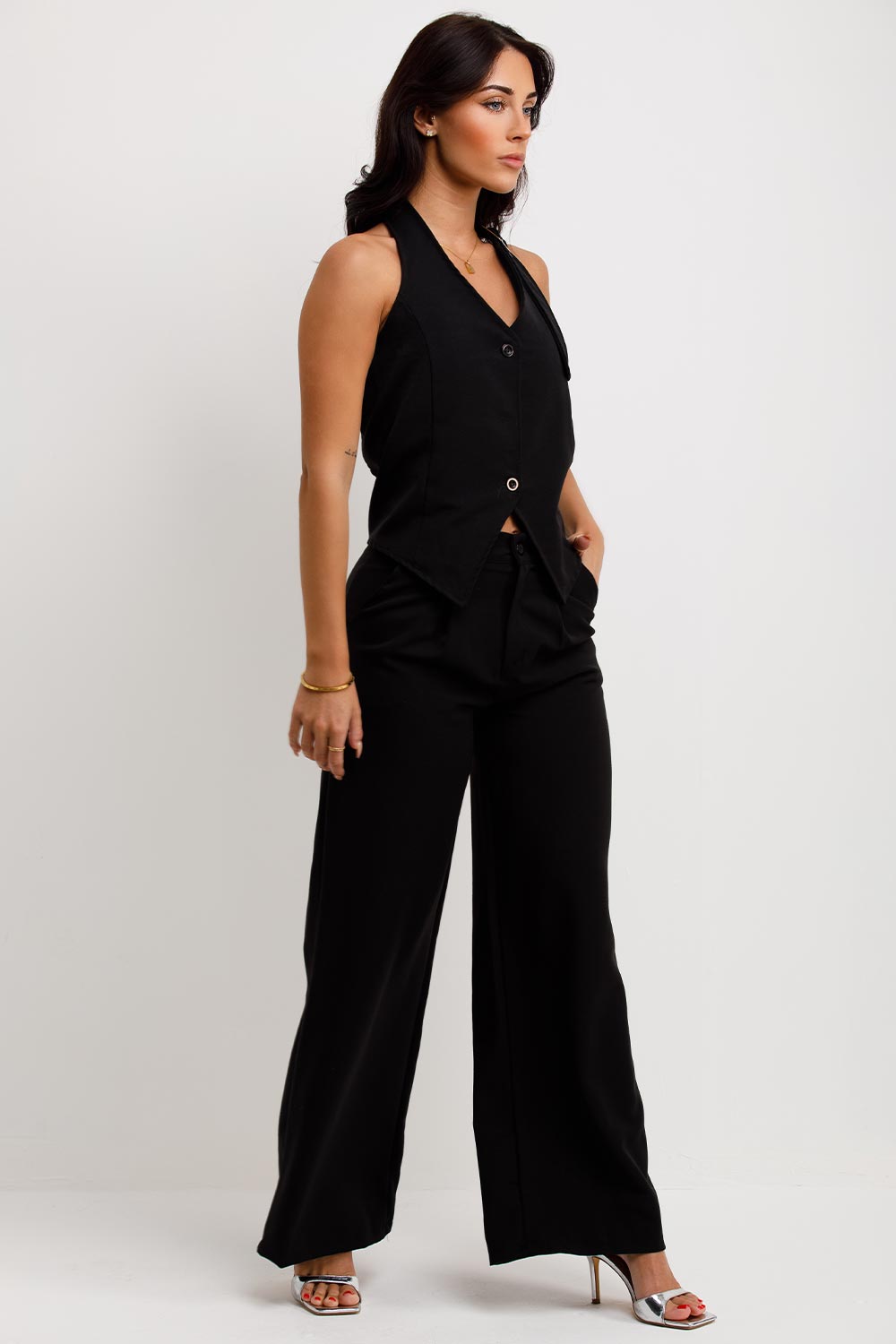 womens trousers and waistcoat co ord set zara womens uk