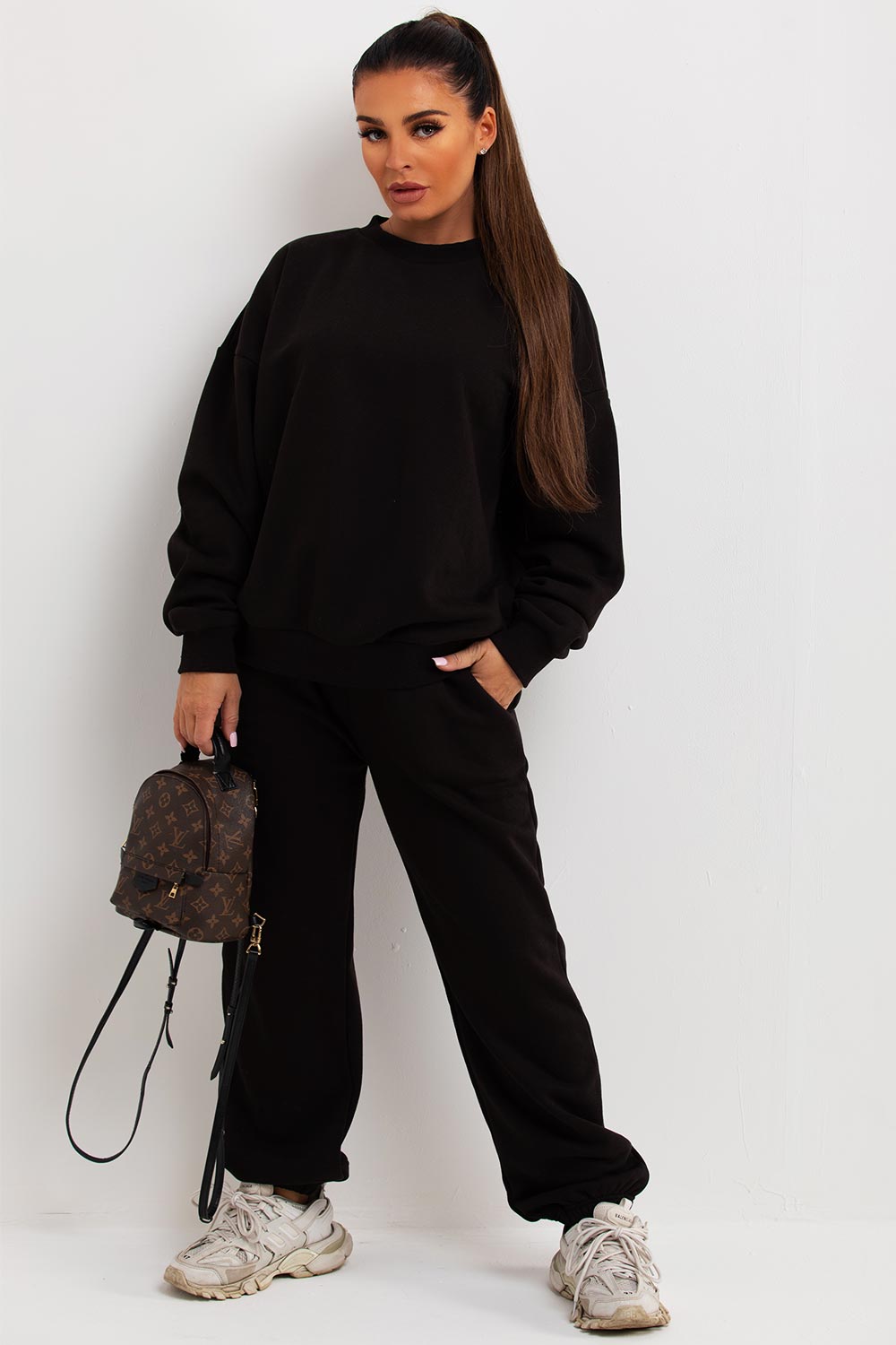 womens sweatshirt and joggers tracksuit loungewear set