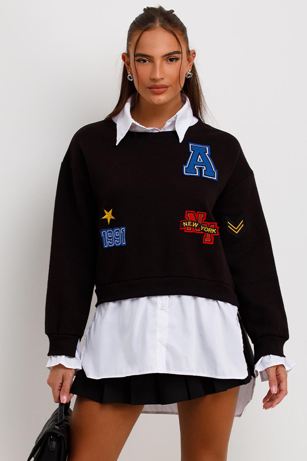 womens jumper shirt with new york slogan