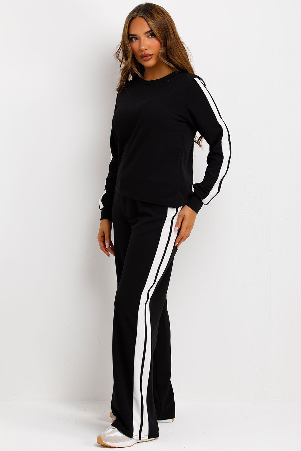 side stripe loungewear set womens