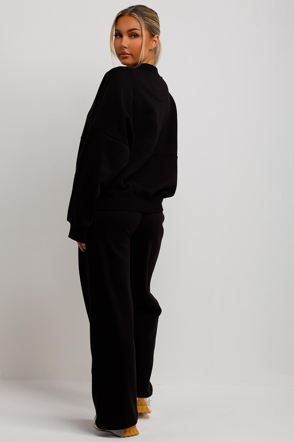 womens zara bomber sweatshirt and straight leg joggers set