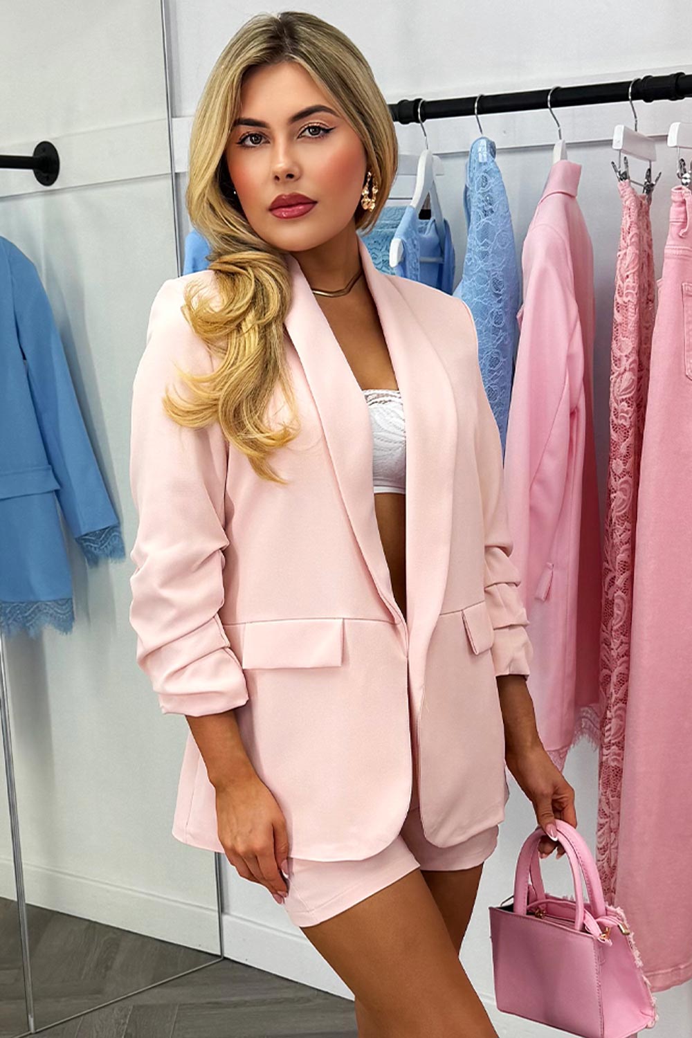 womens shorts and blazer matching co ord occasion outfit for races ladies day outfit styledup uk sale