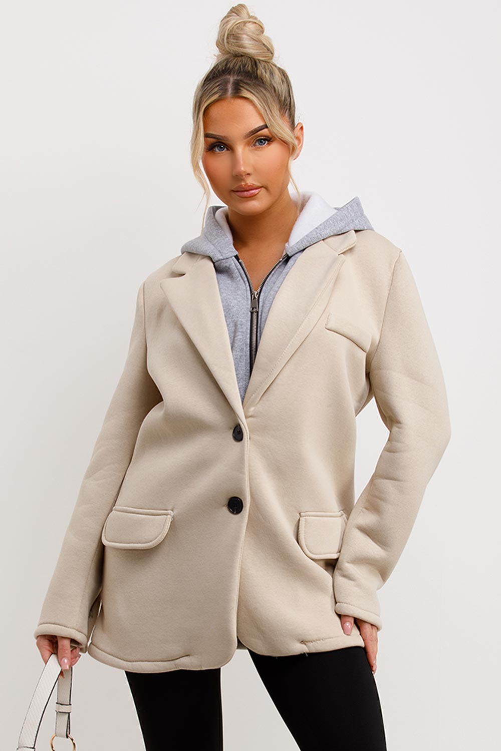 womens zara blazer with hood combined