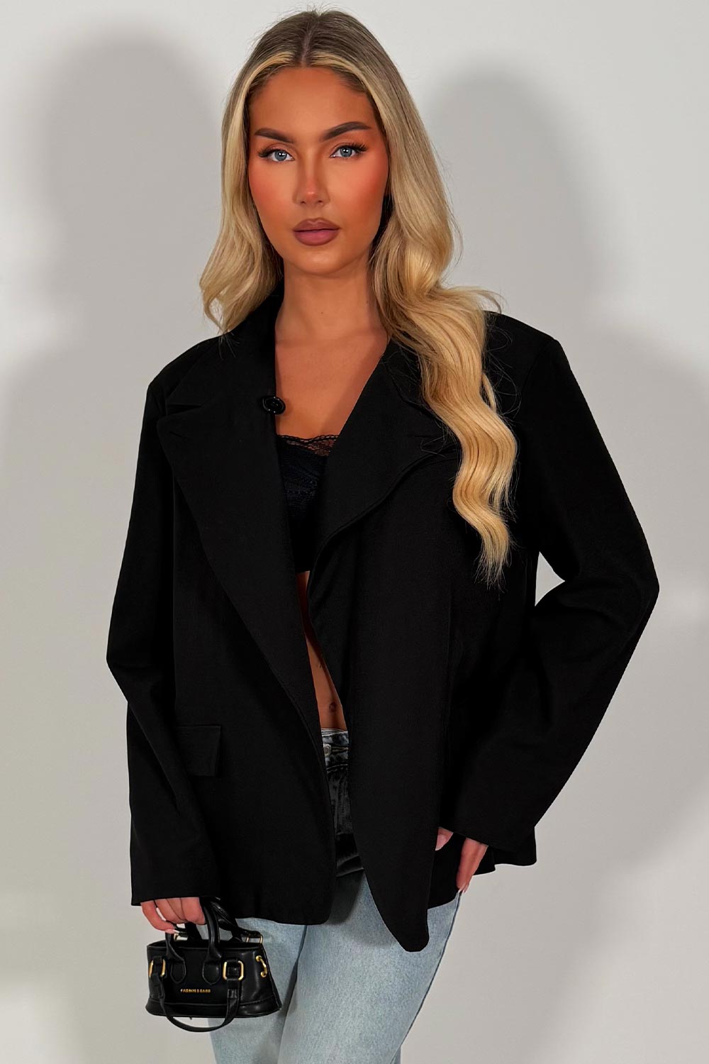 blazer jacket with cross over button fastening zara uk sale