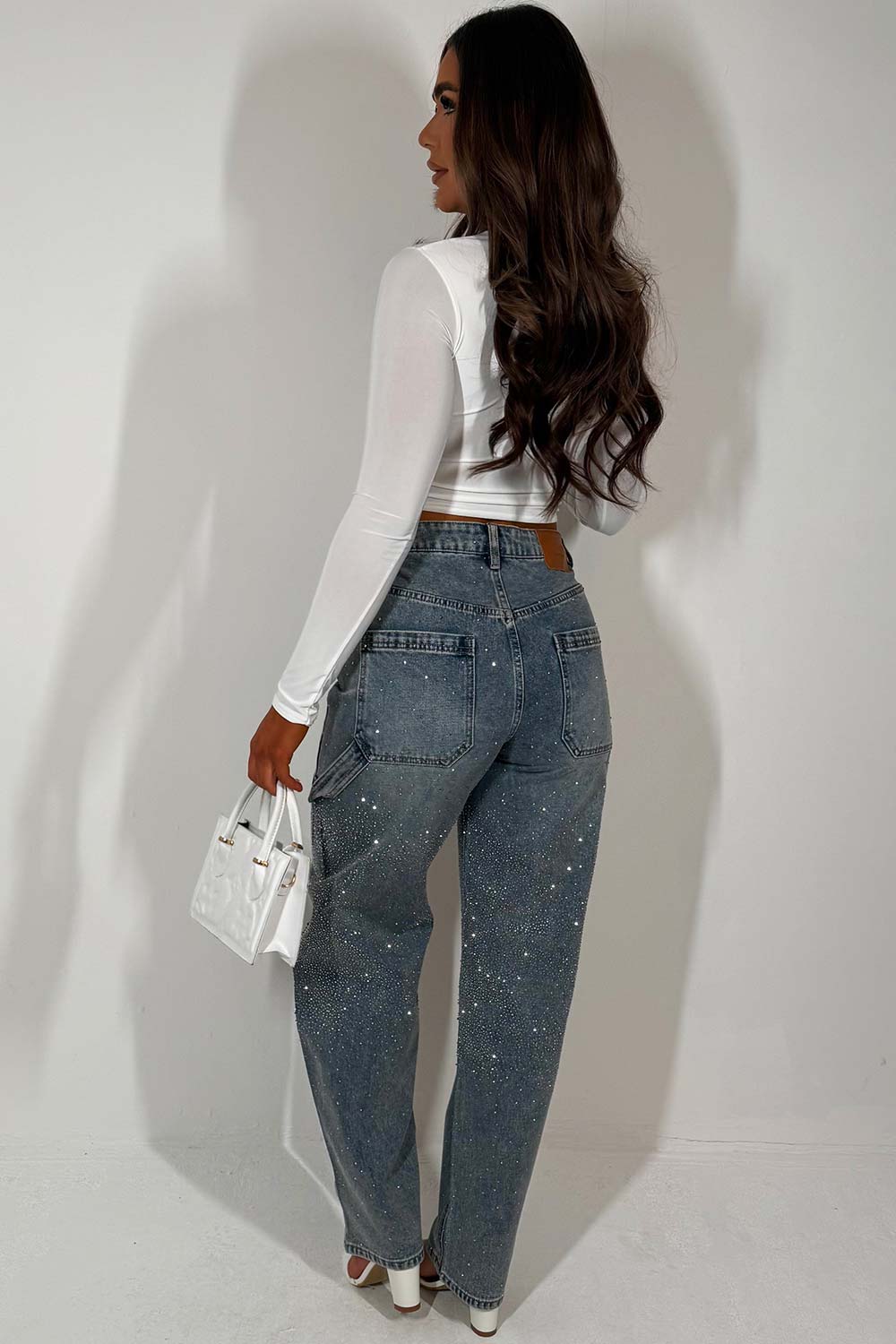 diamante jeans zara womens uk