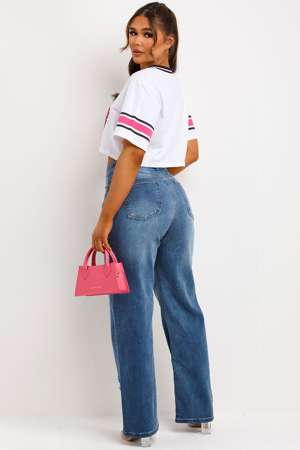 womens baggy jeans with crosses