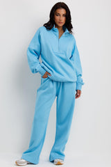 womens straight leg joggers and sweatshirt loungewear set airport outfit