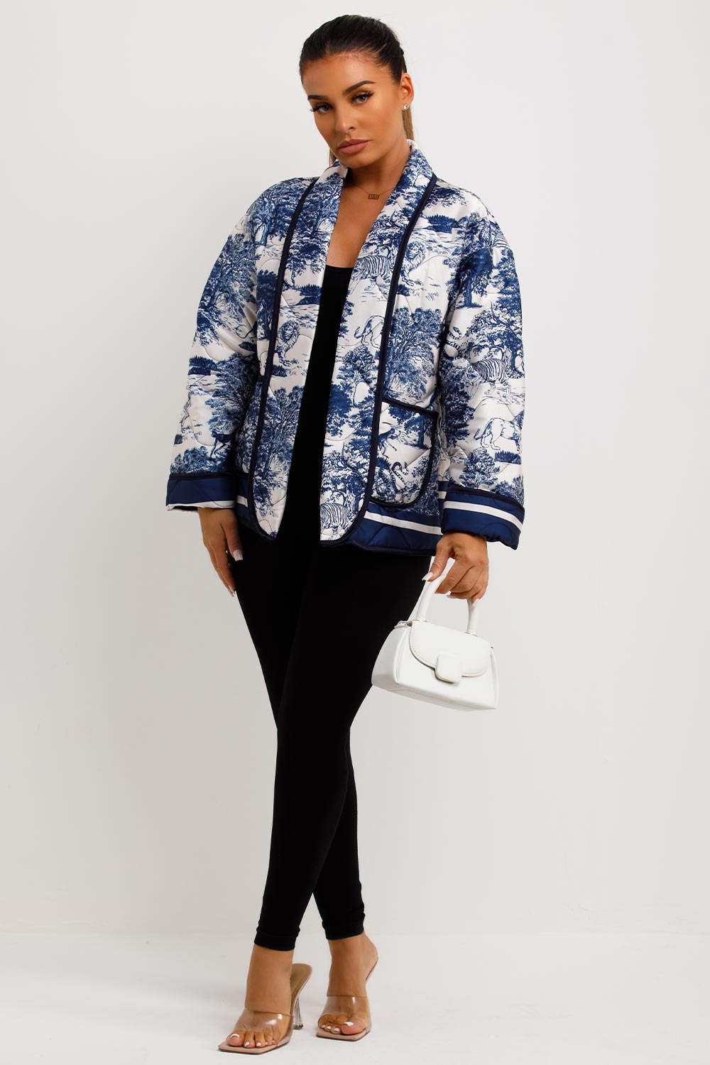 quilted blazer jacket fleur toile jungle print