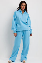 womens sweatshirt and straight leg joggers loungewear set airport outfit