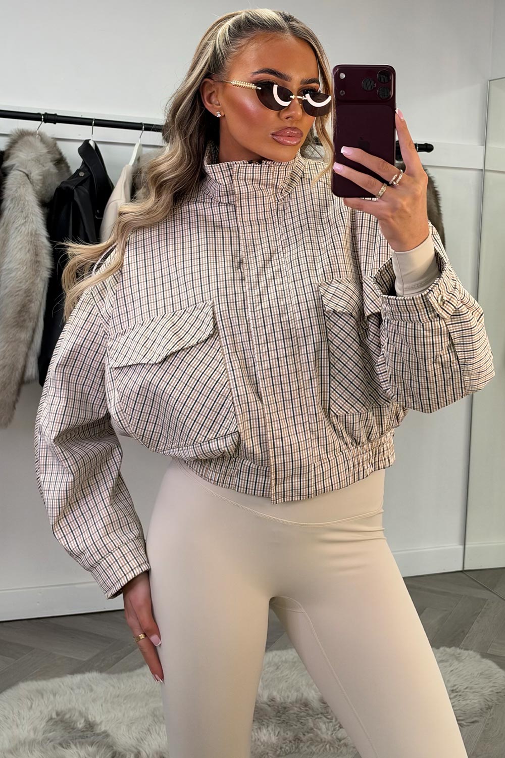 bomber jacket checked uk stradivarius