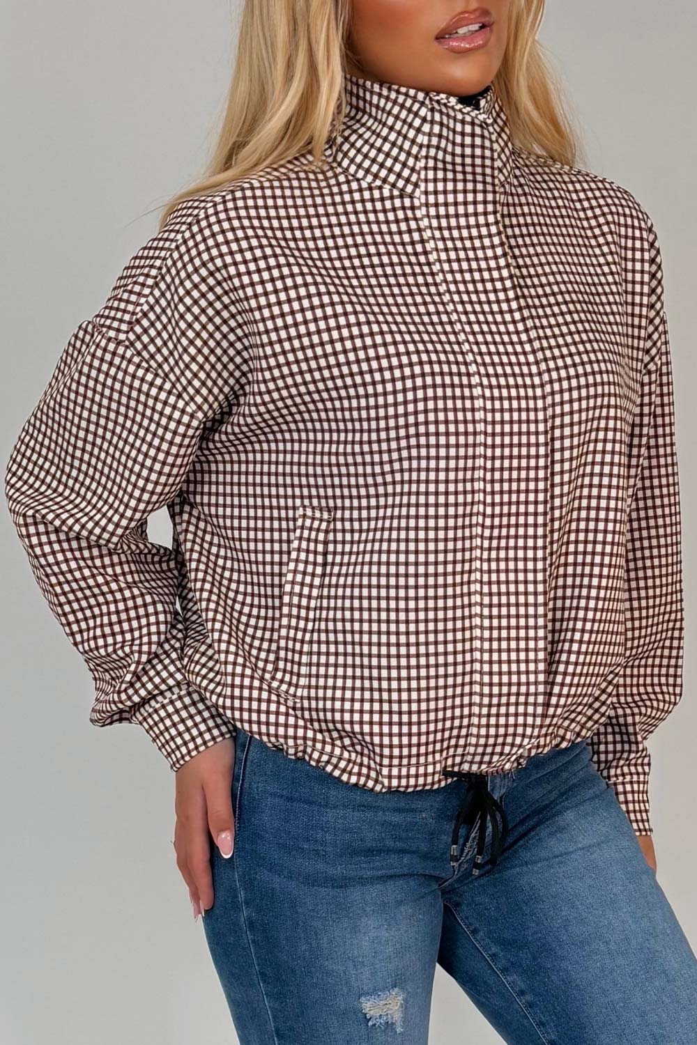 womens checked jacket windbreaker festival outfit styledup