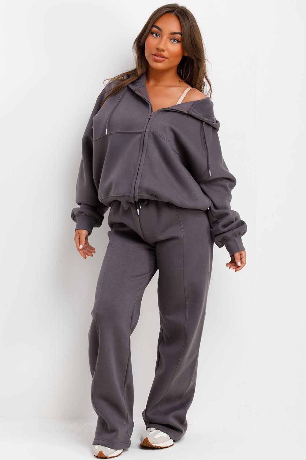 adanola womens hoodie and wide leg joggers tracksuit airport outfit loungewear set