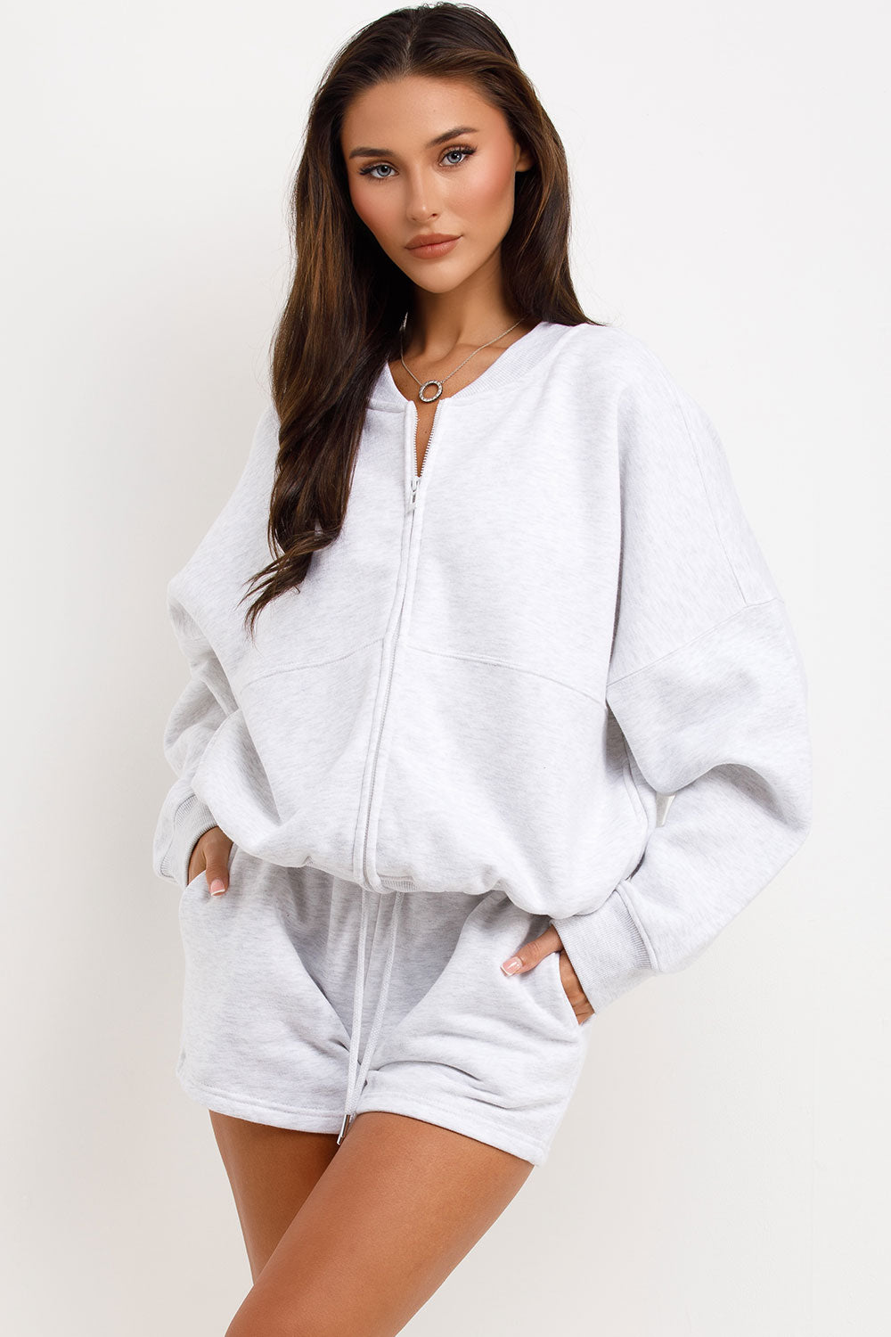 womens short tracksuit bomber jacket airport outfit uk