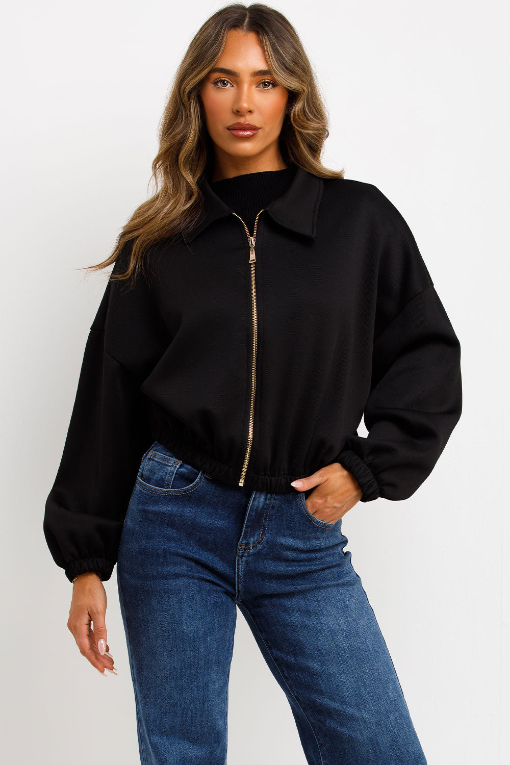 black puffed bomber jacket zara womens uk sale