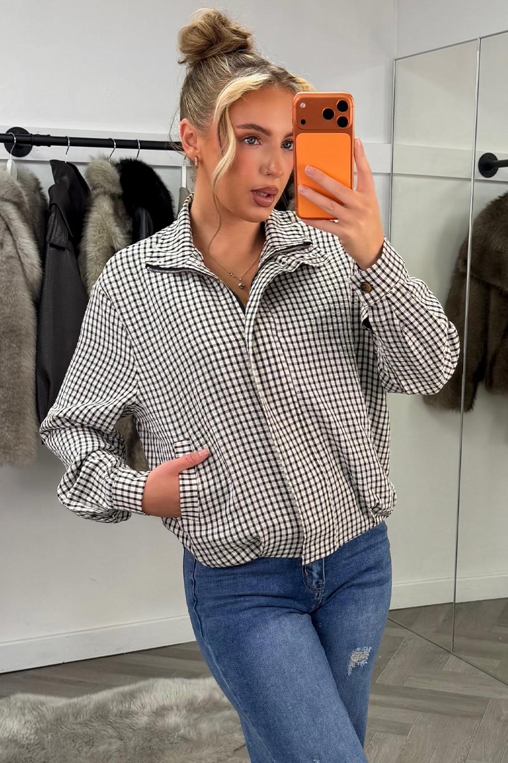 check print autumn jacket zara uk