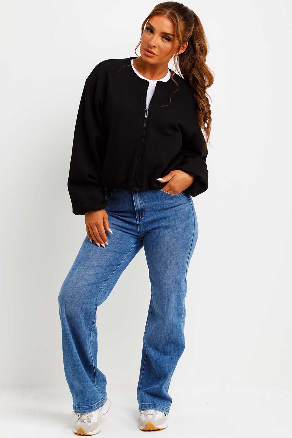 zara womens soft bomber jacket black