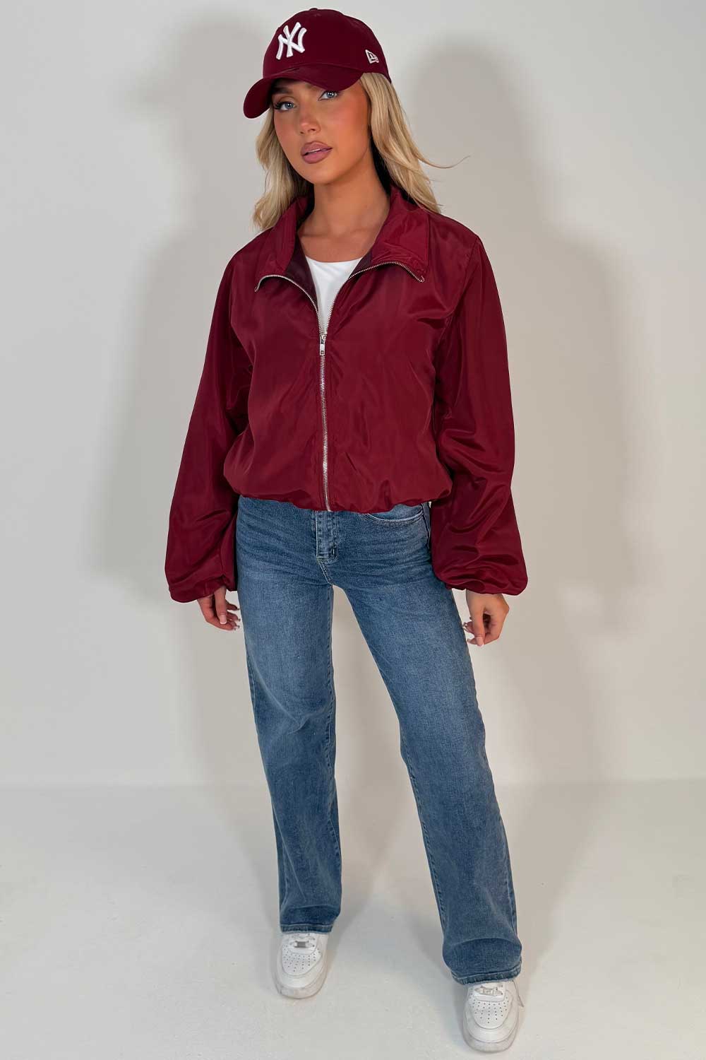 womens long sleeve jacket burgundy zara uk sale styledup