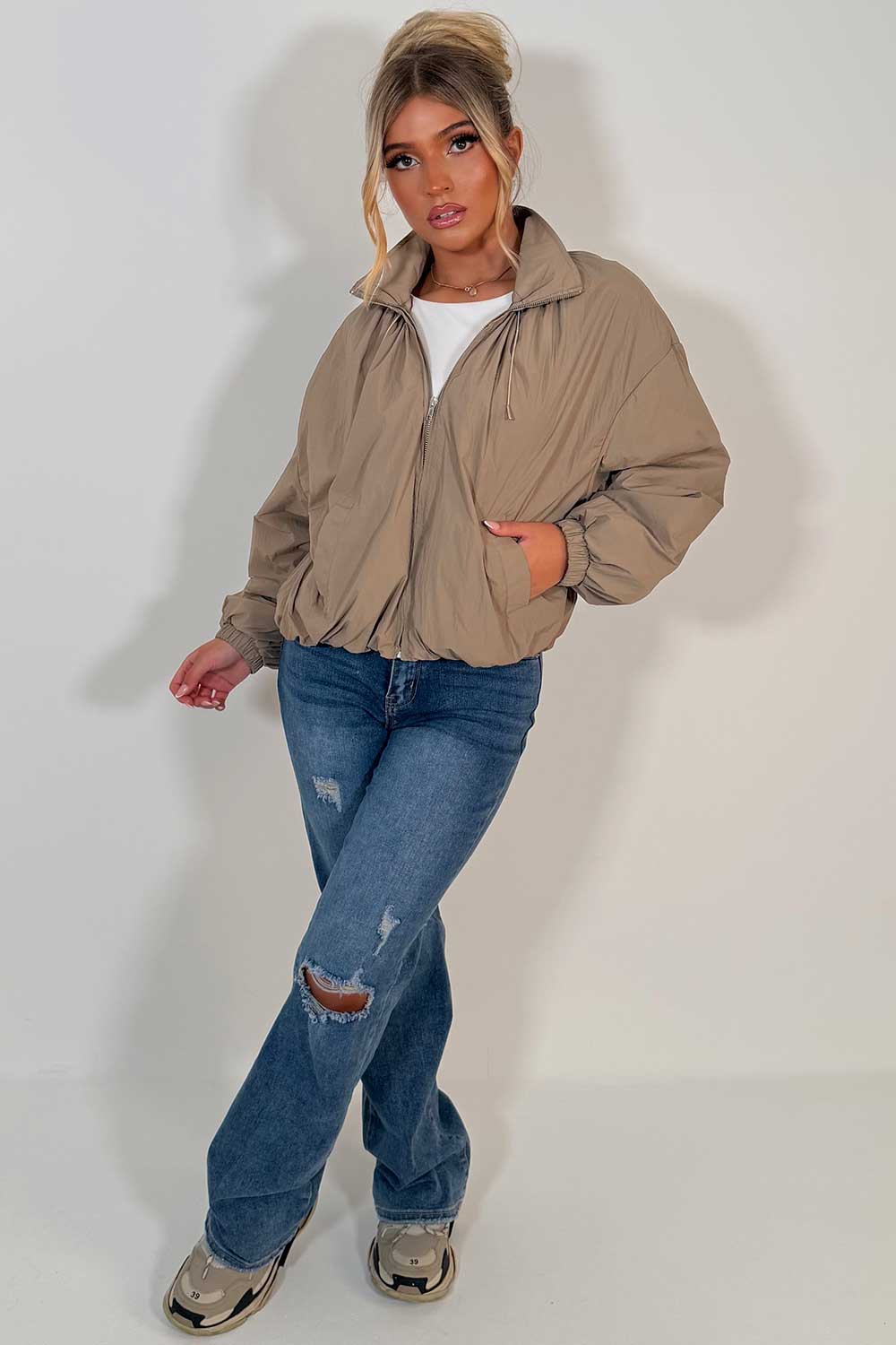 beige windbreaker jacket styledup uk